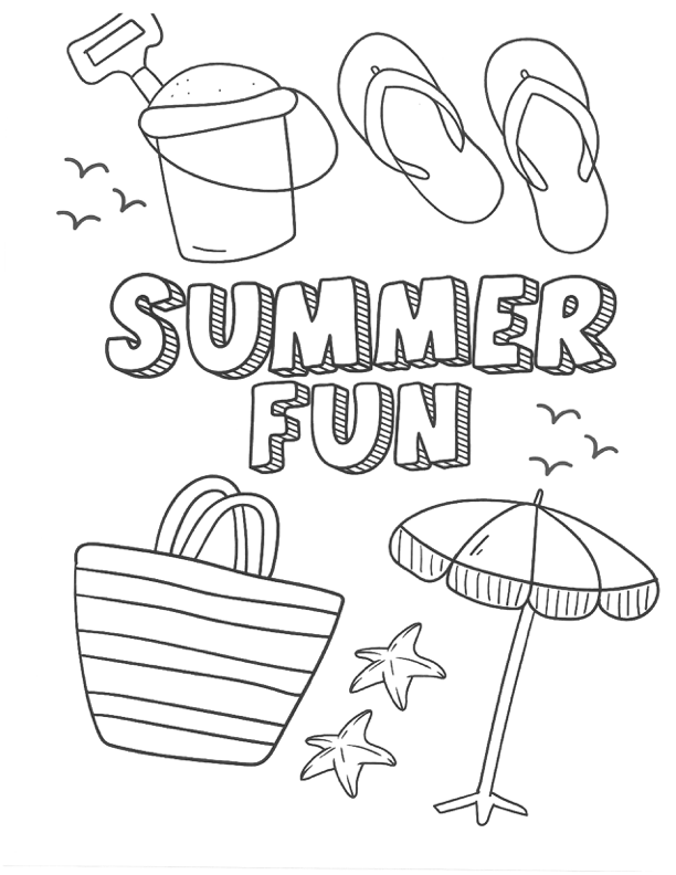 Summer Fun Coloring Sheets