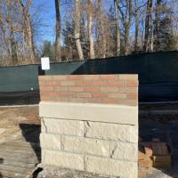 Brick mock-up of exterior: Brick, Cordova and Cast Stone