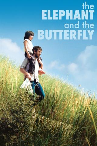 Image of the film poster featuring a photo of a young girl sitting on a man's shoulders as they hike through tall grass.