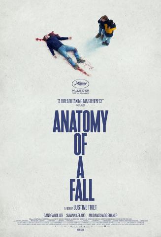 Movie Poster featuring a body bleeding from the head in the snow and a woman and young boy look on