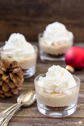 cheescake in a cup with whipped cream