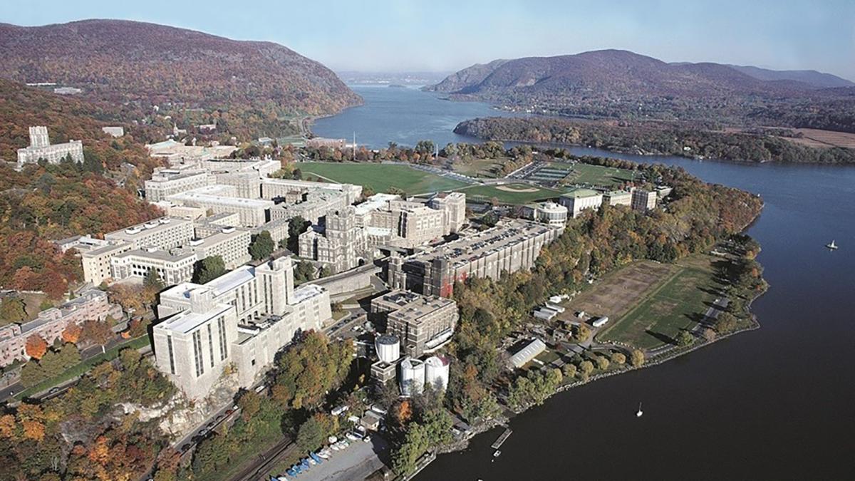 Aerial Image of West Point Campus and Buildings. 