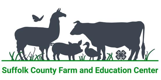 Suffolk County Farm and Education Center Logo featuring silhouettes of farm animals. 