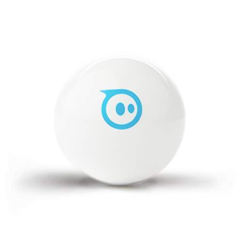 white sphero ball with blue logo