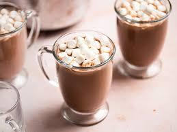 mugs of hot chocolate with mini marshmallows